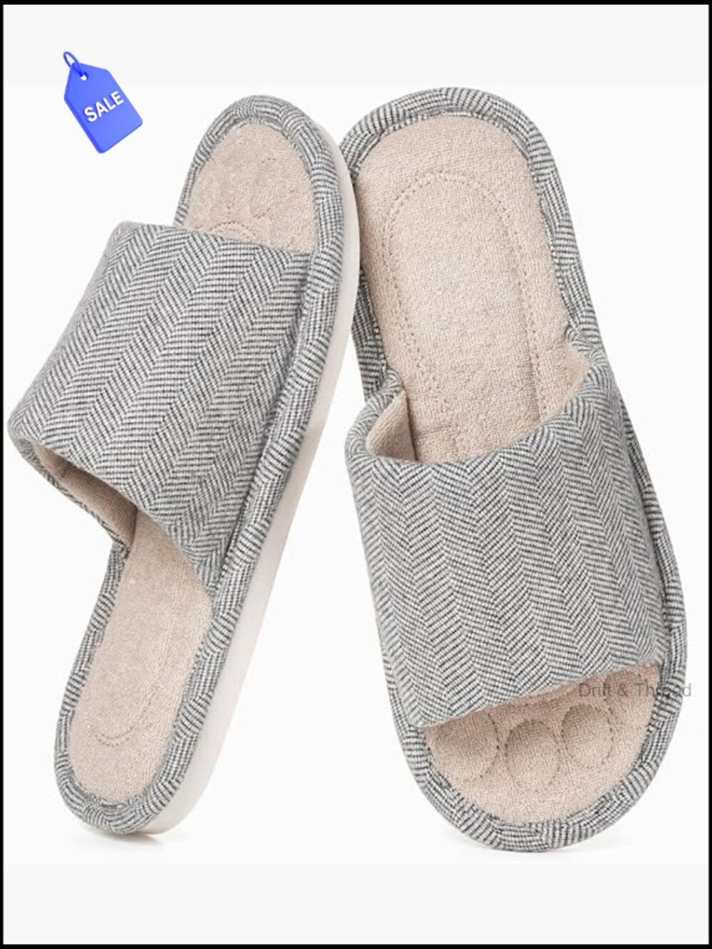 Women's Open Toe House Slippers Memory Foam Non-Slip Breathable Indoor